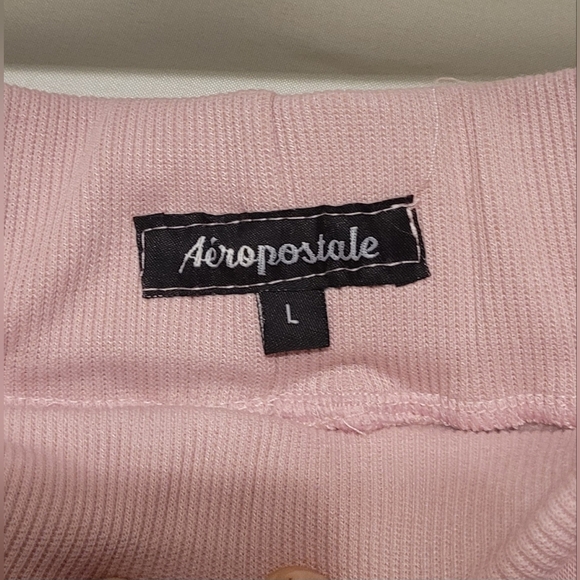 AEROPOSTALE NYC 87 Fleece Pastel Pink Sweatpants Joggers Size L - Picture 7 of 9